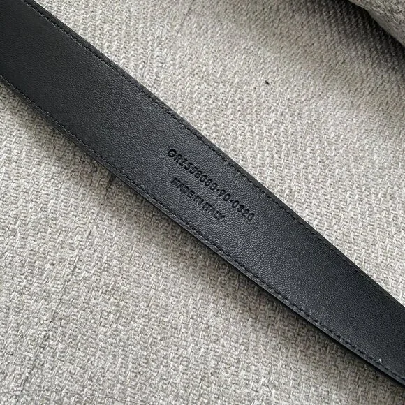 YSL CASSANDRE BELT SQUARE BUCKLE IN BLACK LEATHER - Picture 4 of 6